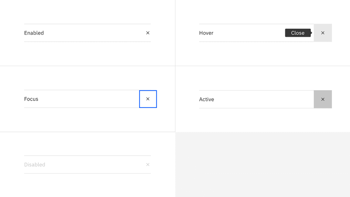 Interactive states for contained list inline actions